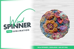 Colorful Embroidered Flowers on Teal Fabric Wind Spinner Product Image 1