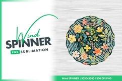 Floral Pattern with Orange Yellow and Green Wind Spinner Product Image 1