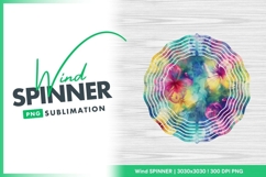 Colorful floral watercolor abstract background wind spinner Product Image 1