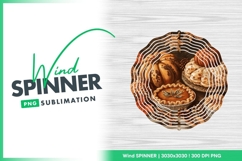 Autumn Harvest Still Life Pumpkins Pies Leaves Wind Spinner Product Image 1