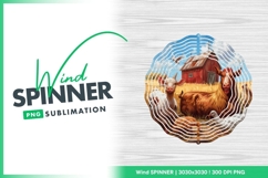 Farm Animals and Barn Illustration with Goat Wind Spinner Product Image 1
