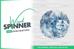 Winter wolf amidst frozen forest landscape wind spinner Product Image 1