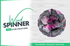 Abstract pink and black artistic flower wind spinner Product Image 1