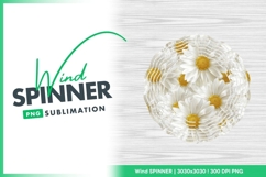 White Daisy Flowers with Yellow Centers Wind Spinner Product Image 1