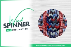 Woven Textured Fabric Pattern in Red Blue Wind Spinner Product Image 1