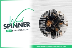 Abstract black flower with gold splatters wind spinner Product Image 1