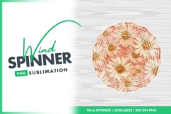Floral Pattern of White and Peach Daisies with Wind Spinner Product Image 1