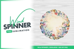 Floral watercolor frame wind spinner round png Product Image 1