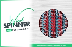 Braided Knit Texture in Red and Teal Blue Wind Spinner Product Image 1