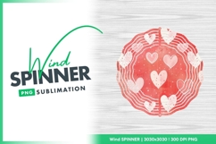 Red Heart Pattern with White Outlines and Wind Spinner Product Image 1