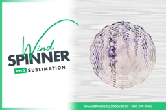 Watercolor wisteria flowers with grunge wind spinner Product Image 1