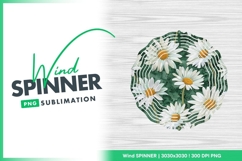 Daisy Flowers with White Petals and Yellow Wind Spinner Product Image 1