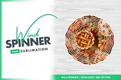 Autumnal Pies Pumpkins and Leaves Illustration Wind Spinner Product Image 1