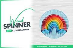 Paper rainbow with clouds light blue background Wind Spinner Product Image 1