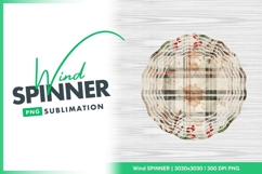 Watercolor plaid with berries and pine sprigs wind spinner Product Image 1