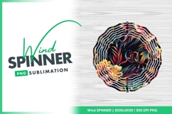 Colorful floral pattern with dark background wind spinner Product Image 1