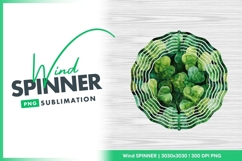 Watercolor Shamrock Pattern Green Leaves Wind Spinner Product Image 1