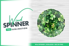 Watercolor Illustration of Green and Yellow Wind Spinner Product Image 1