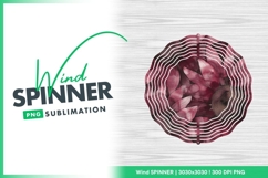 Watercolor Floral Pattern Burgundy Flowers Wind Spinner Product Image 1