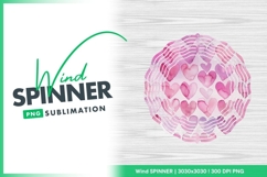 Watercolor hearts repeating pattern in pinks wind spinner Product Image 1