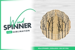Bare trees silhouettes on grunge background wind spinner Product Image 1