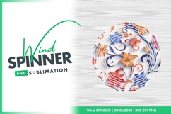 Colorful floral swirls background wind spinner round png Product Image 1