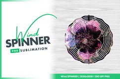 Abstract floral art pink purple black gold Wind Spinner Product Image 1