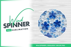 Blue and white paper flower arrangement wind spinner Product Image 1