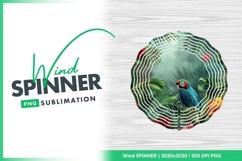 Parrot in lush tropical floral foliage wind spinner Product Image 1