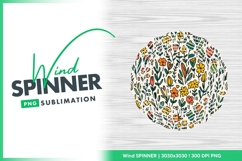 Playful floral pattern with hand drawn style wind spinner Product Image 1