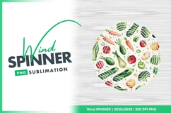 Watercolor vegetables seamless pattern healthy wind spinner Product Image 1