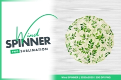 Leafy green branches seamless botanical wind spinner Product Image 1