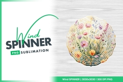 Watercolor floral field with pink and yellow wind spinner Product Image 1