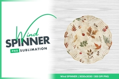 Autumn leaves and berries seamless pattern wind spinner Product Image 1