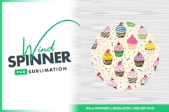 Colorful cupcake seamless pattern sweet treats wind spinner Product Image 1