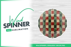 Vintage christmas checkered pattern holiday wind spinner Product Image 1