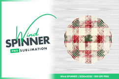 Red plaid with green wind spinner round Product Image 1