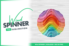 Rainbow layers abstract wind spinner round png Product Image 1