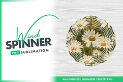 Daisy flowers pattern textured background wind spinner Product Image 1