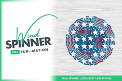 Patriotic red white stars pattern background wind spinner Product Image 1