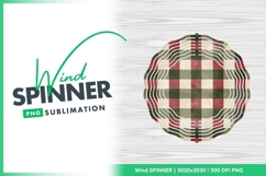 Festive plaid holiday background with berries wind spinner Product Image 1