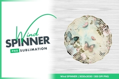 Floral background with butterflies and grunge wind spinner Product Image 1