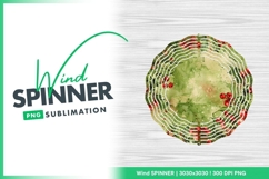 Christmas watercolor holly berries with green wind spinner Product Image 1