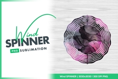 Abstract pink purple black ink flow art wind spinner Product Image 1