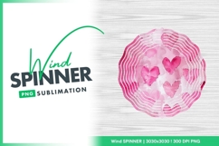Watercolor pink hearts romantic seamless wind spinner Product Image 1