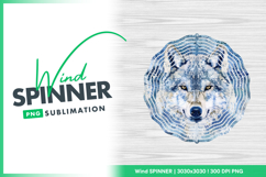 Winter wolf snowflake wind spinner round png Product Image 1