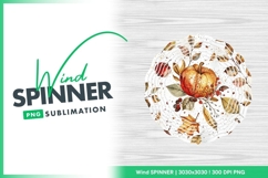 Watercolor pumpkins autumn leaves seamless wind spinner Product Image 1