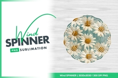Daisy flower seamless pattern on blue wind spinner Product Image 1