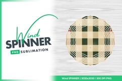 Festive plaid background with holly berries wind spinner Product Image 1