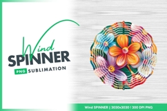 Colorful floral pattern illustration wind spinner round png Product Image 1